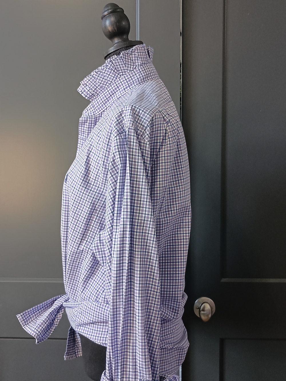 Upcycled Women's Ralph Lauren Ruffled Collar Shirt #127 - Picture 4 of 9